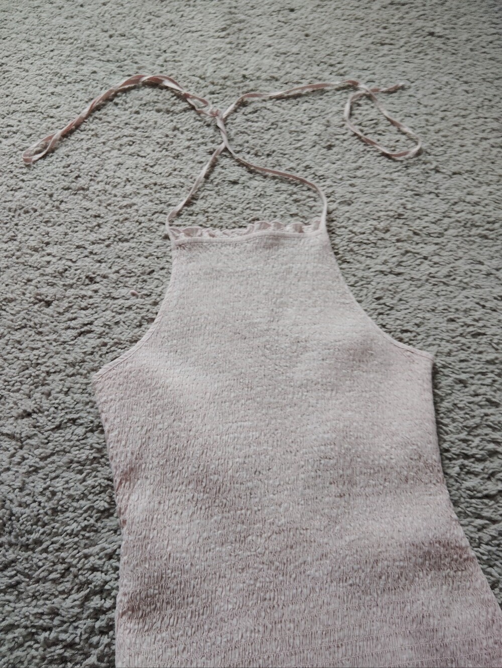 Free People Light Pink Rib Halter Mini Dress - Picture 5 of 8